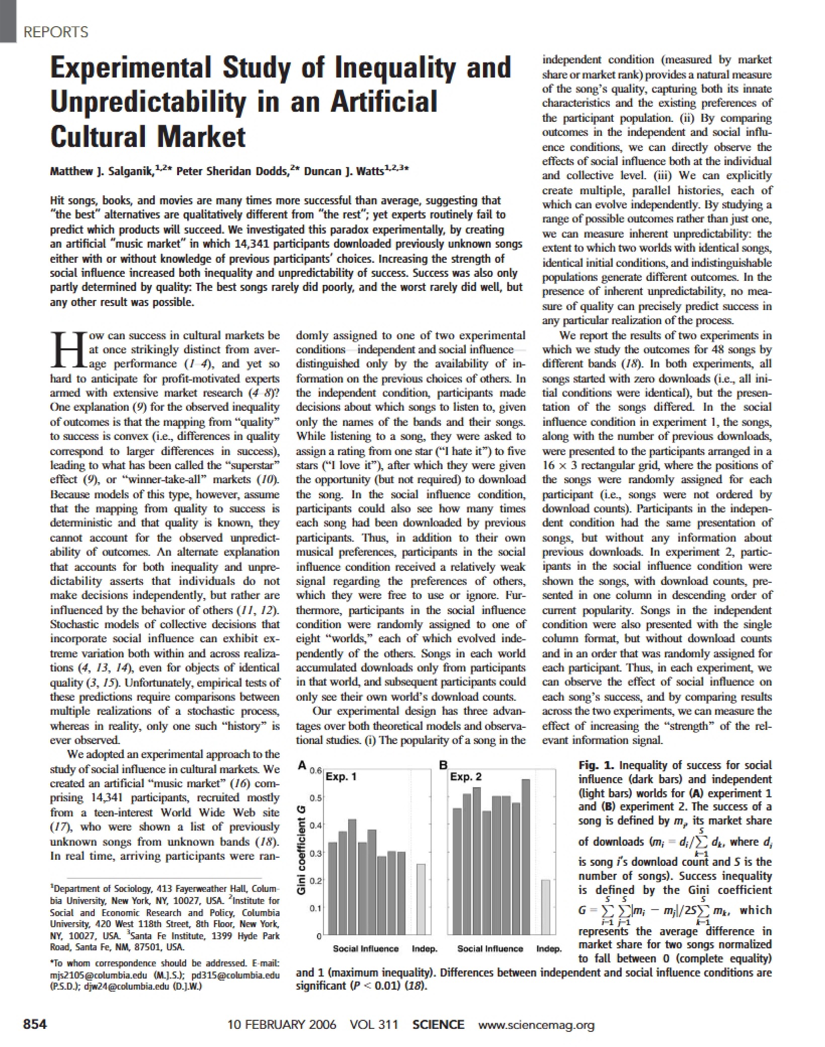 Inequality Experimental Study