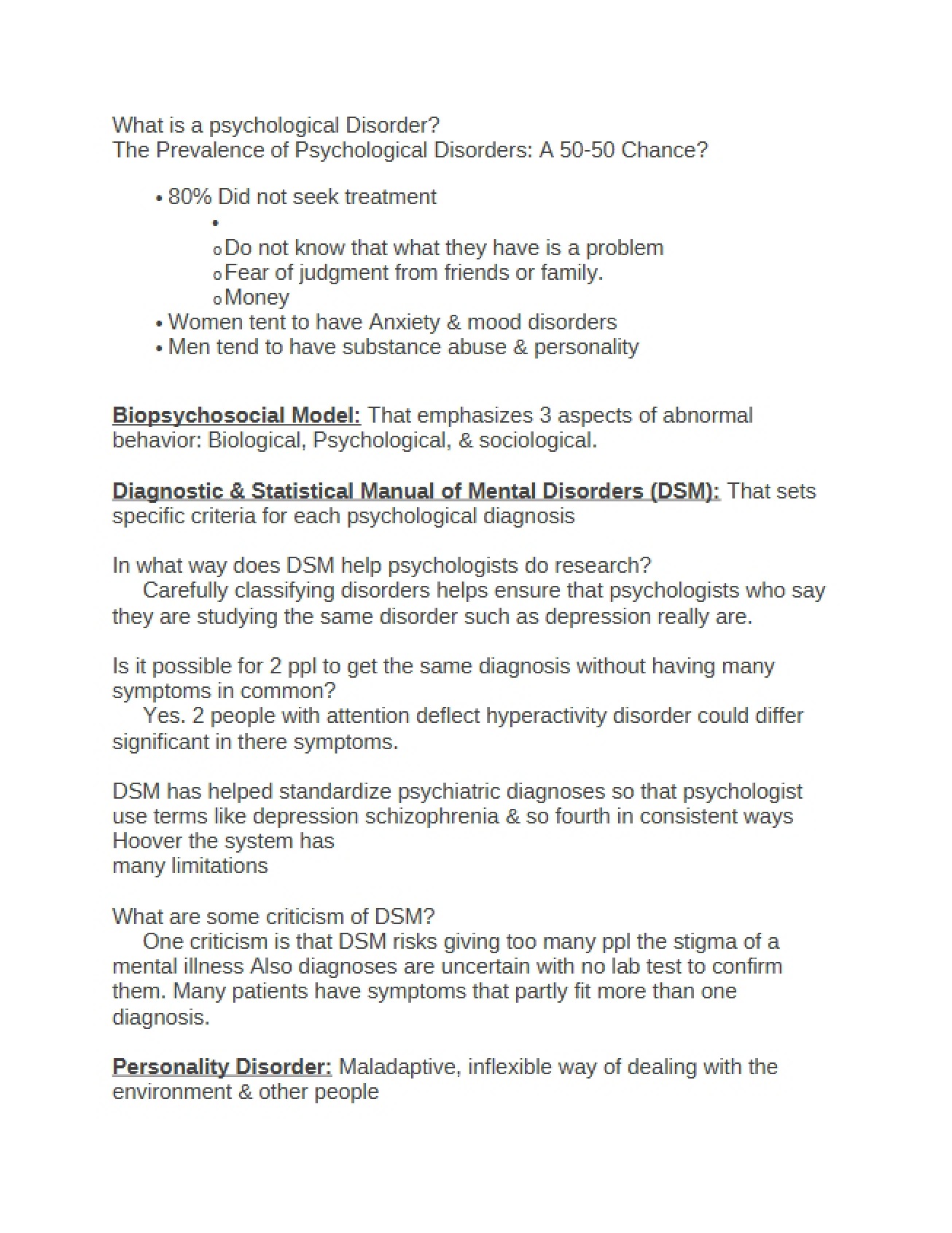 What Constitutes a Psychological Disorder
