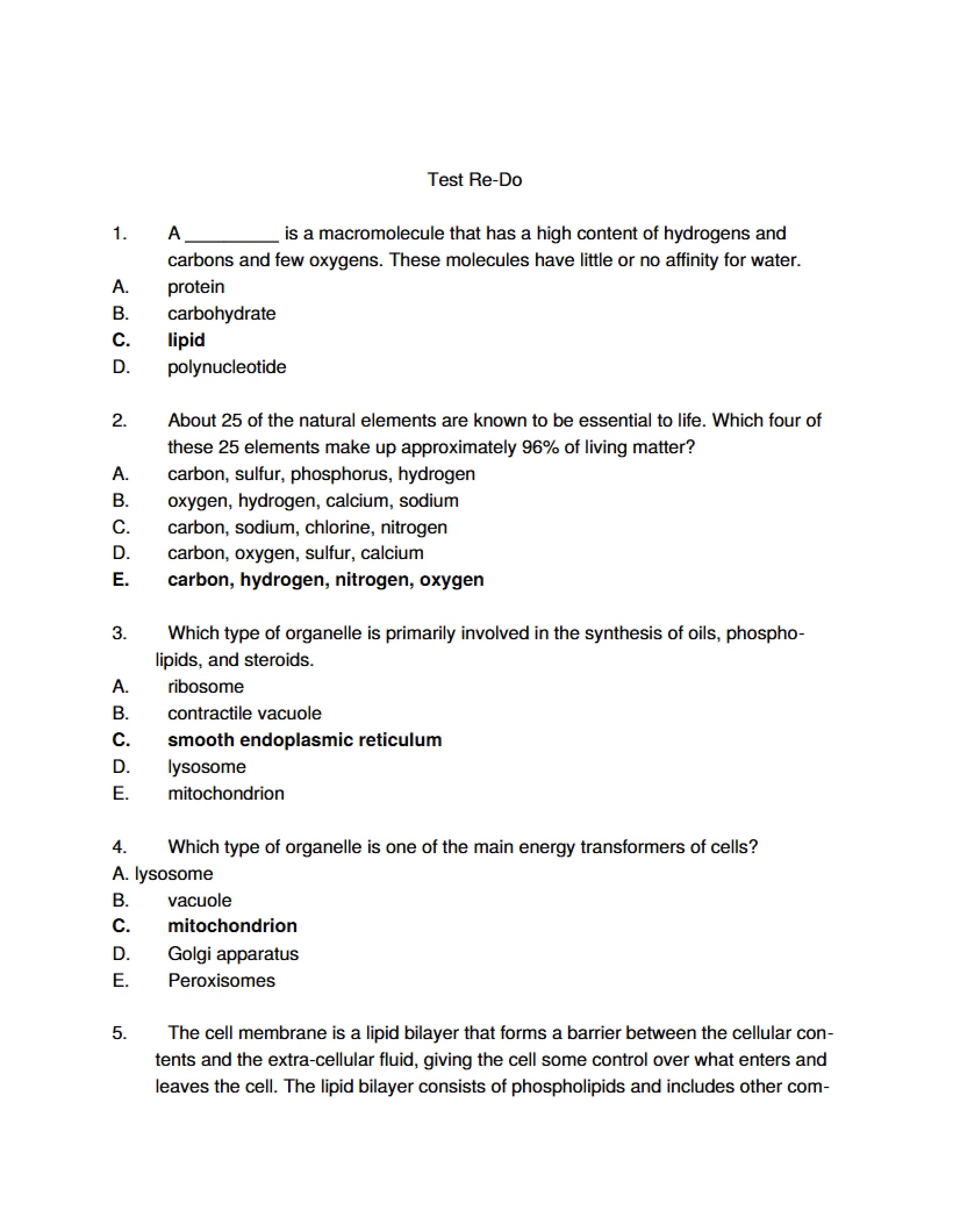 Redo of Test - Biology
