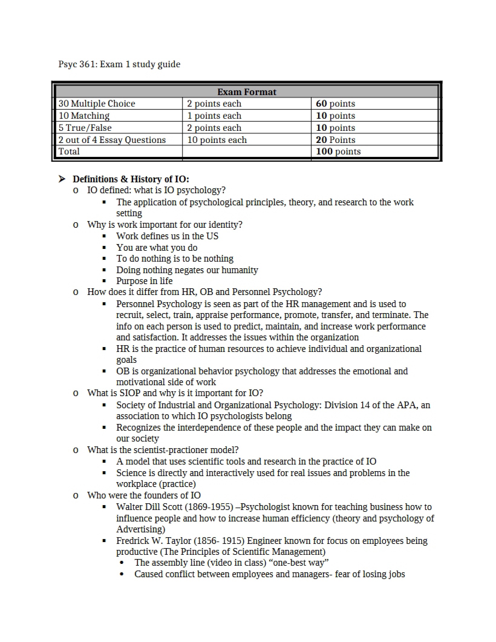 First Assessment