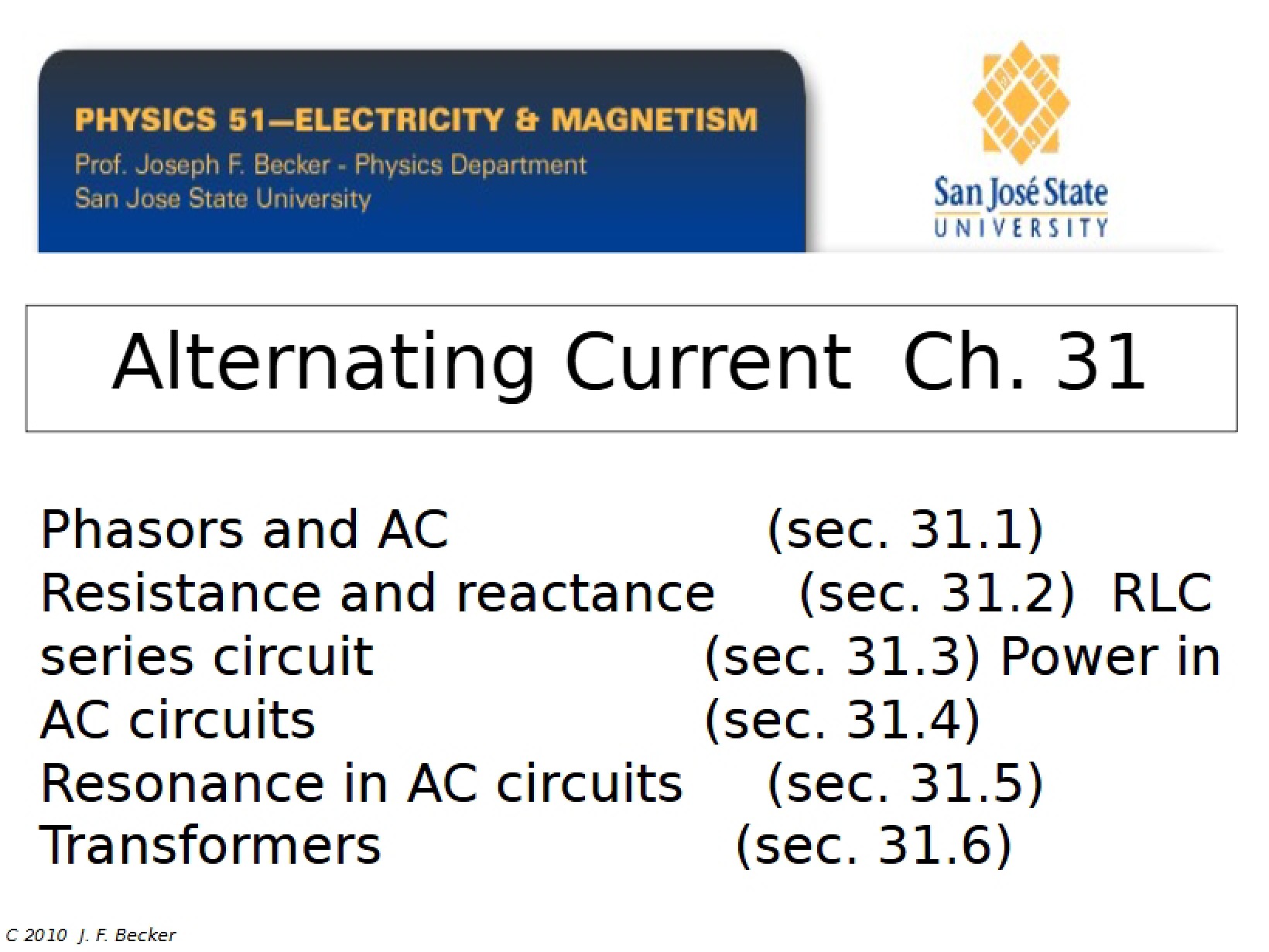 Alternating Current Circuits
