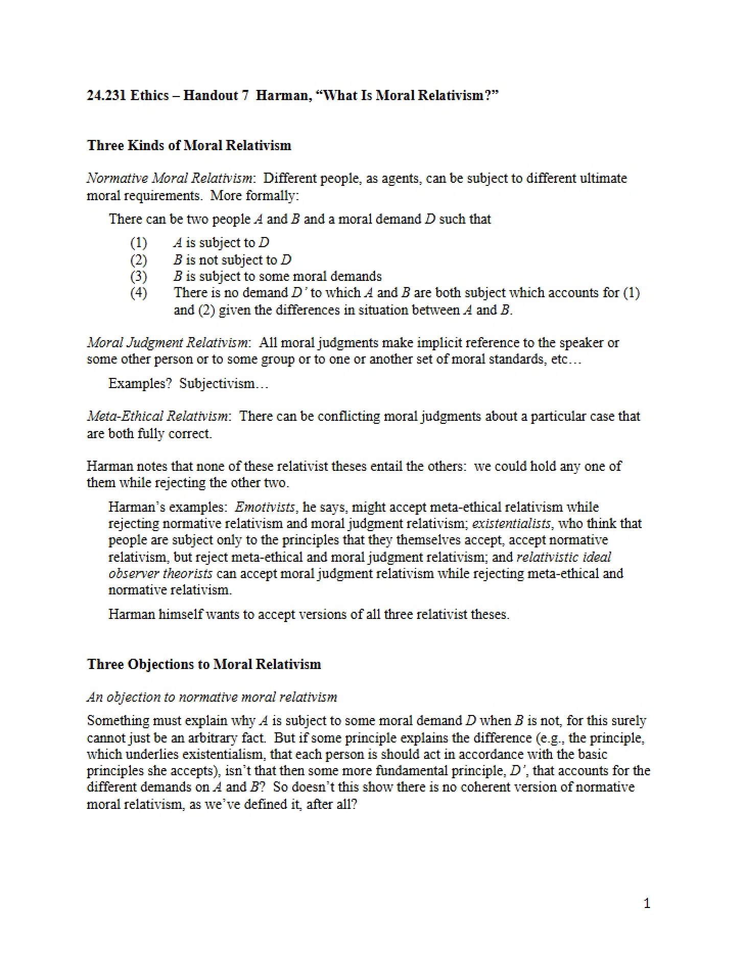 Moral Relativism Types