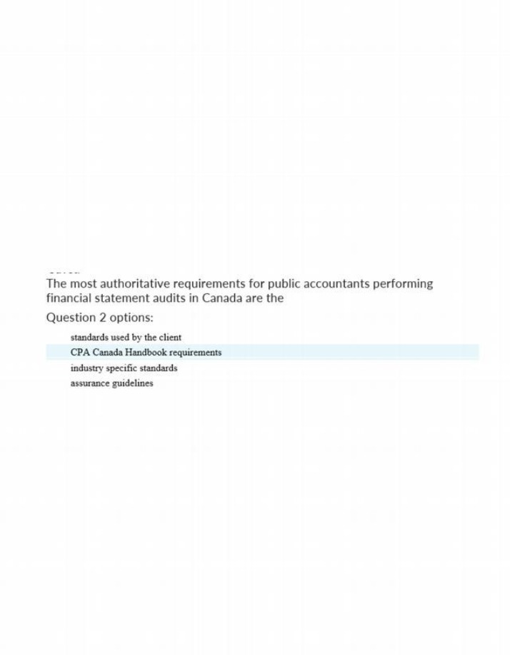Auditing Exercise 2A