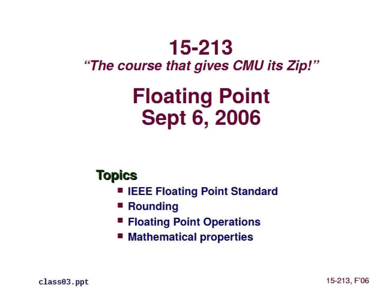 Representation of Floating Points (Part 3)