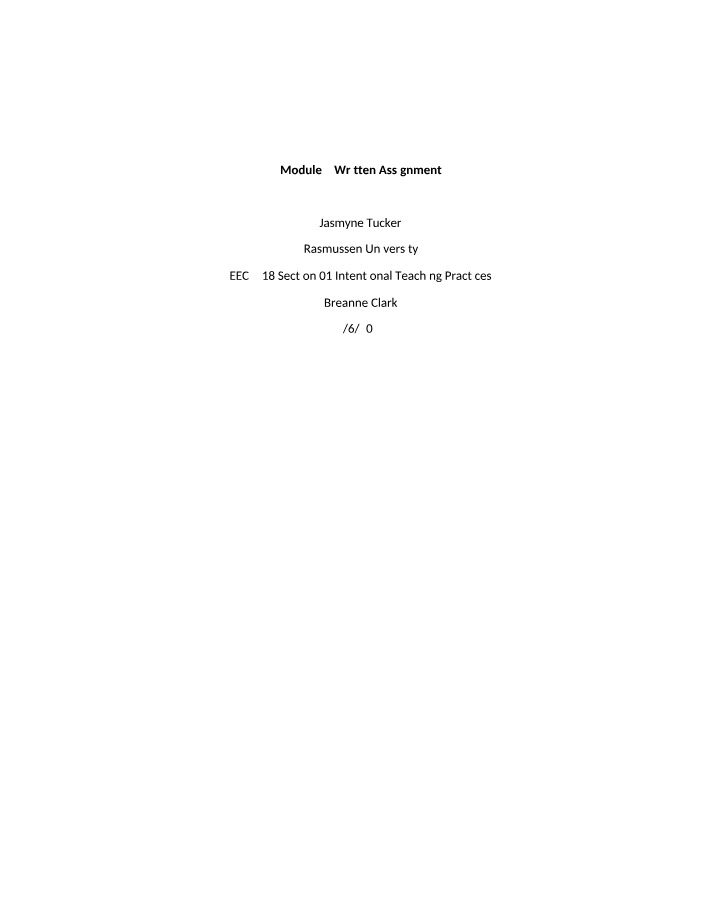 Written Assignment for Module 5