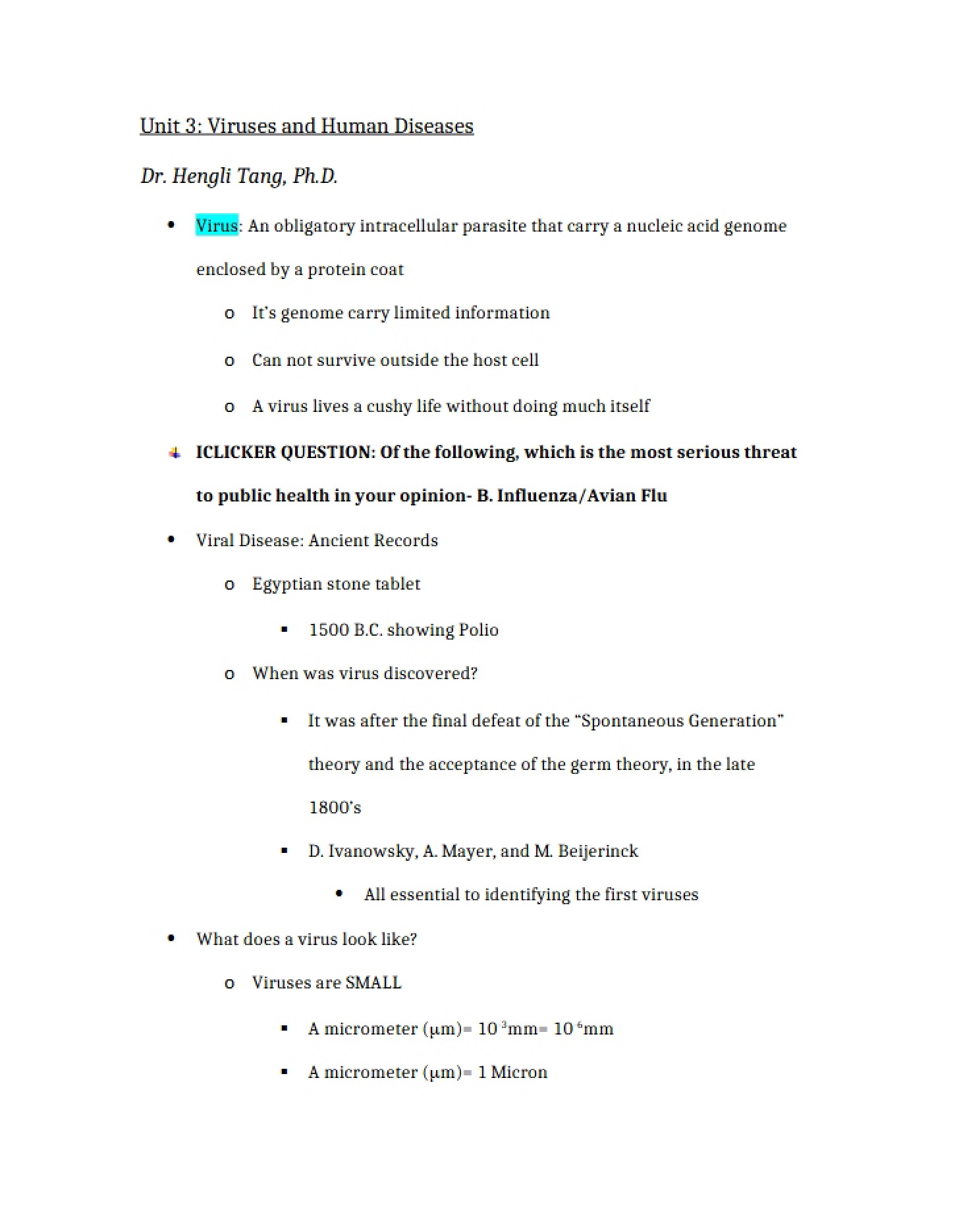 Pathological Virology Overview