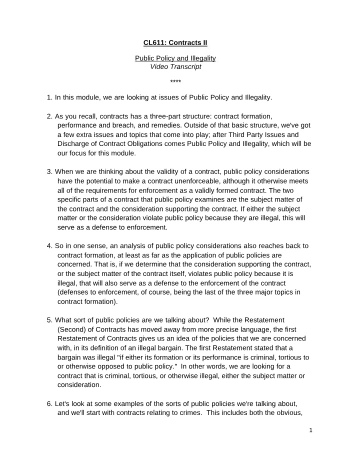 CL611 Public Policy Transcript - Mod 13