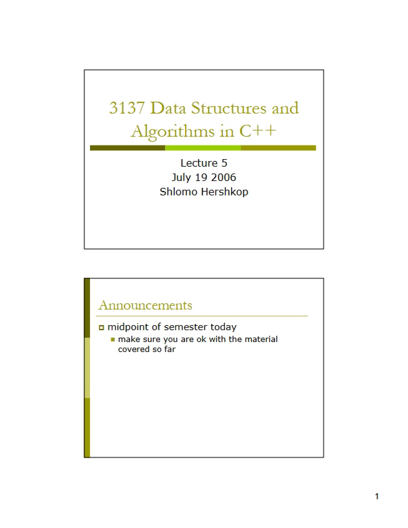 C++ Algorithms and Data Structures (Part 1)