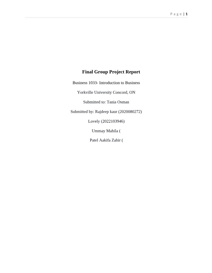Group Project - Final Report