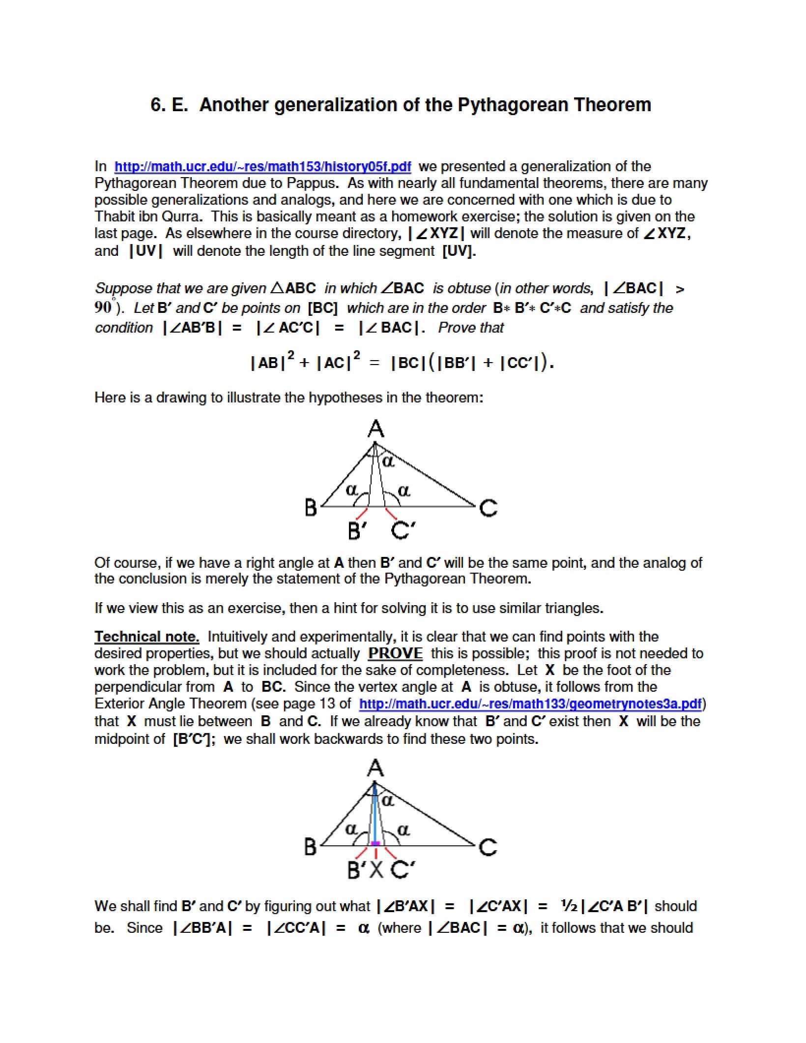 Generalizing the Pythagorean Theorem