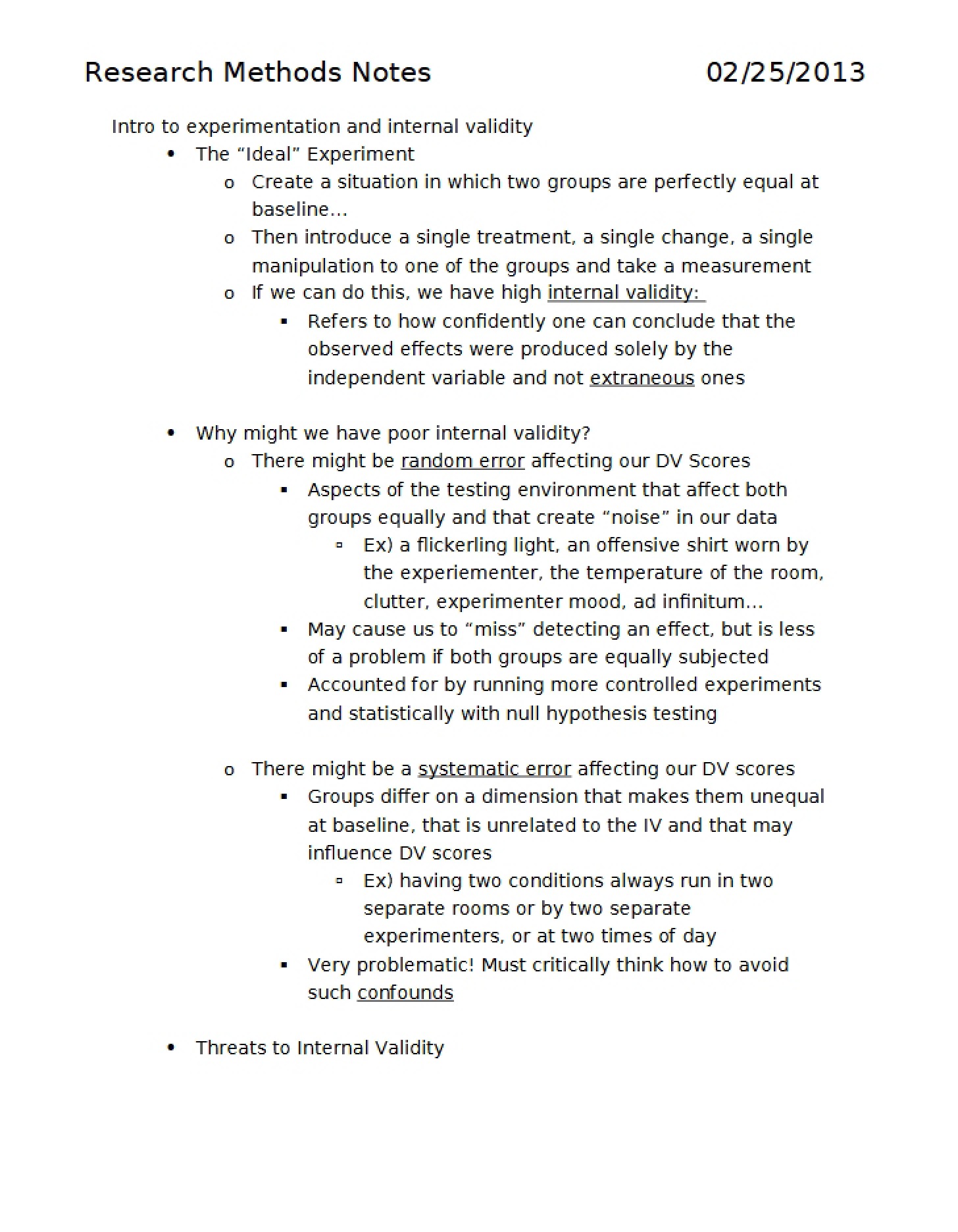 Notes on Research Methods