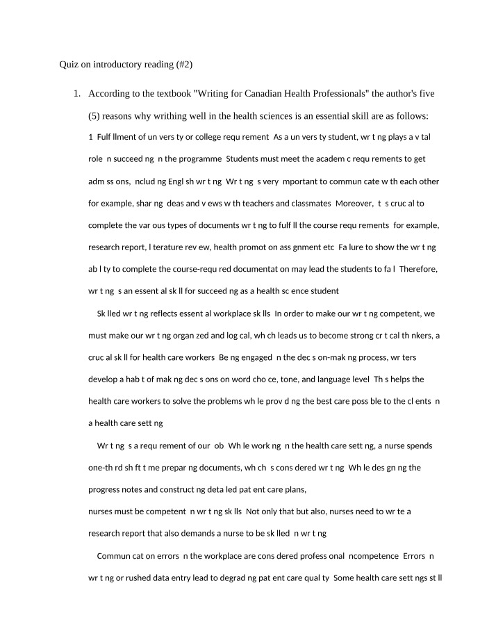 Writing Well in Health Sciences