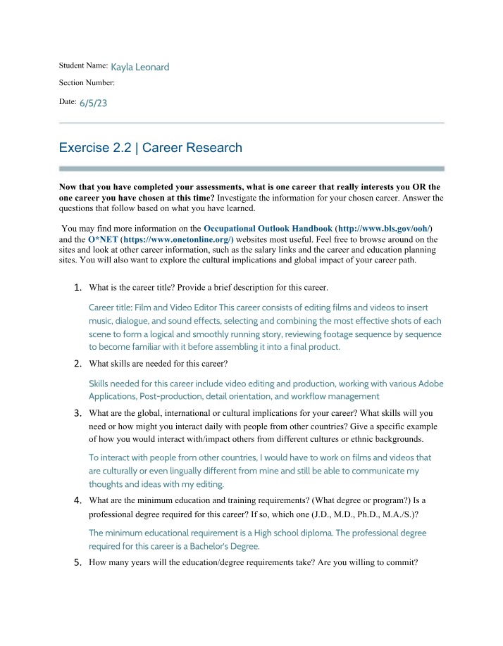 Career Research Exercise 2.2 Final