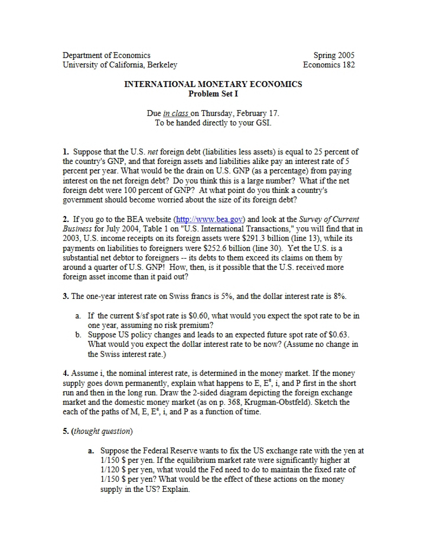 Monetary Economics (International)