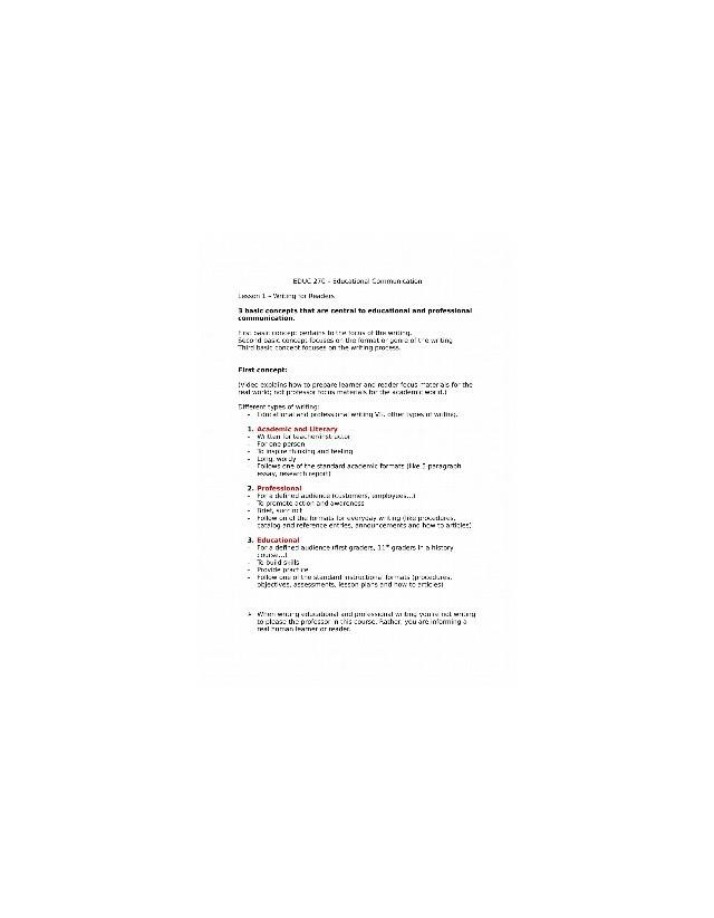 Writing for Readers - Lesson 1