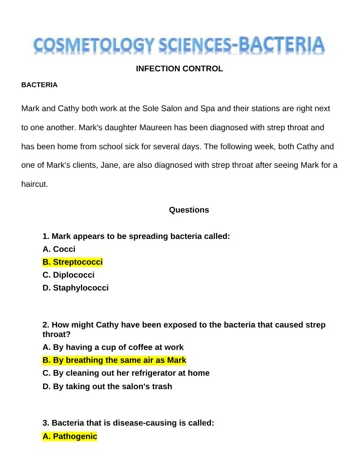 Infection Control - How Bacteria Spreads