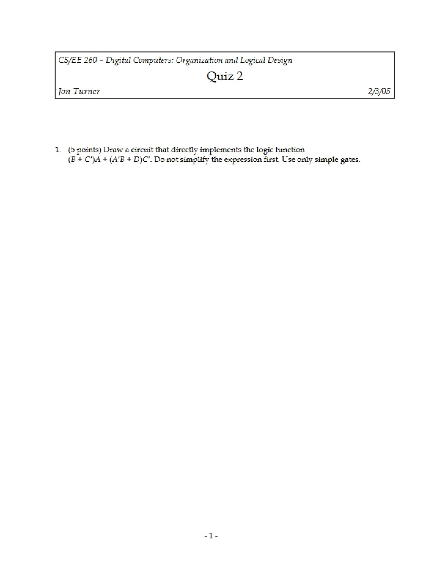 Quiz Number 2