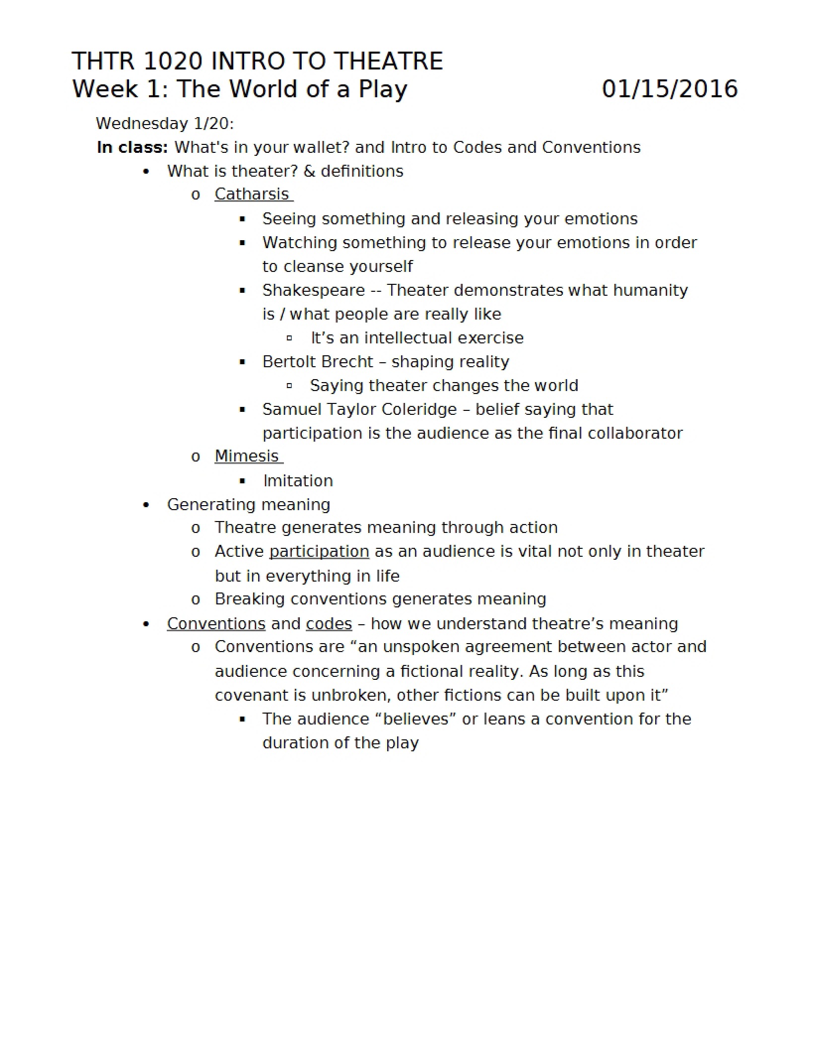 Lecture Two Overview