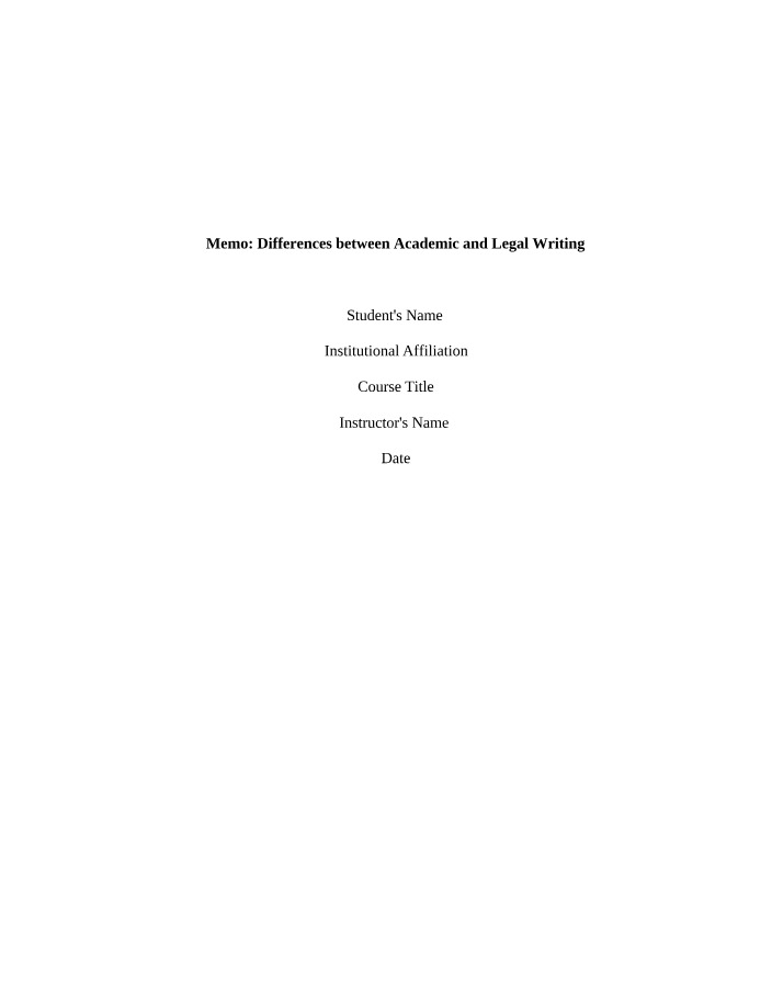Differences Between Legal and Academic Writing