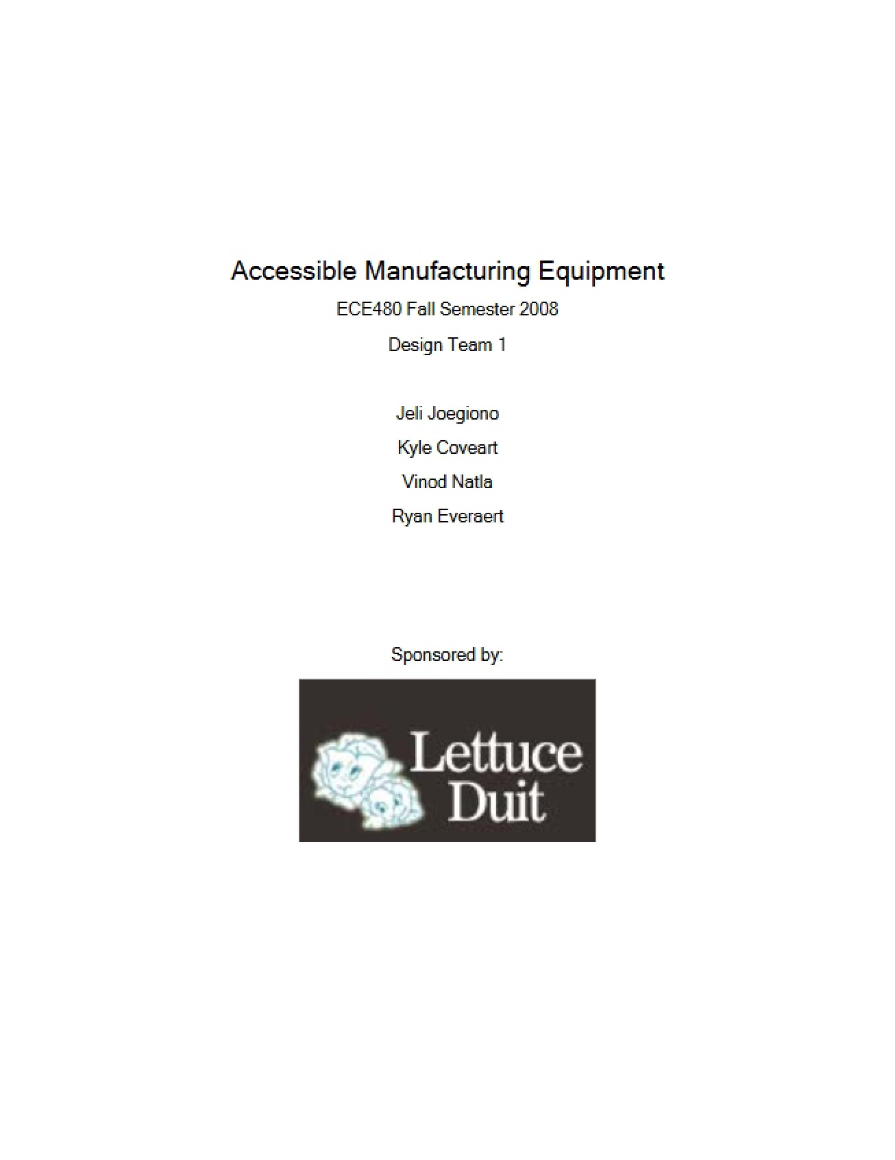 Design Team 1 Final Report