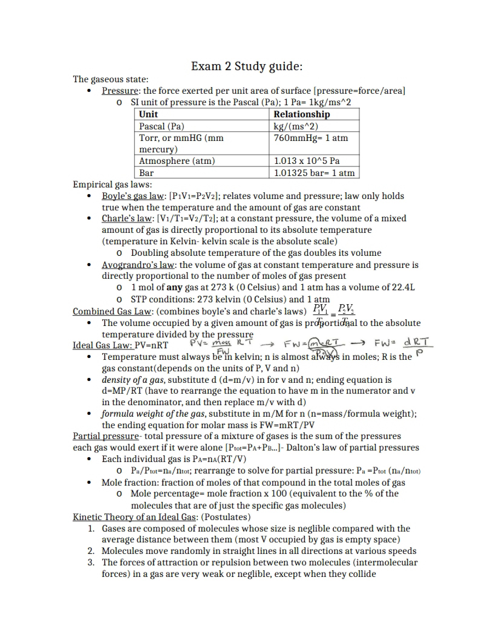 General Chemistry Exam 2 Guide