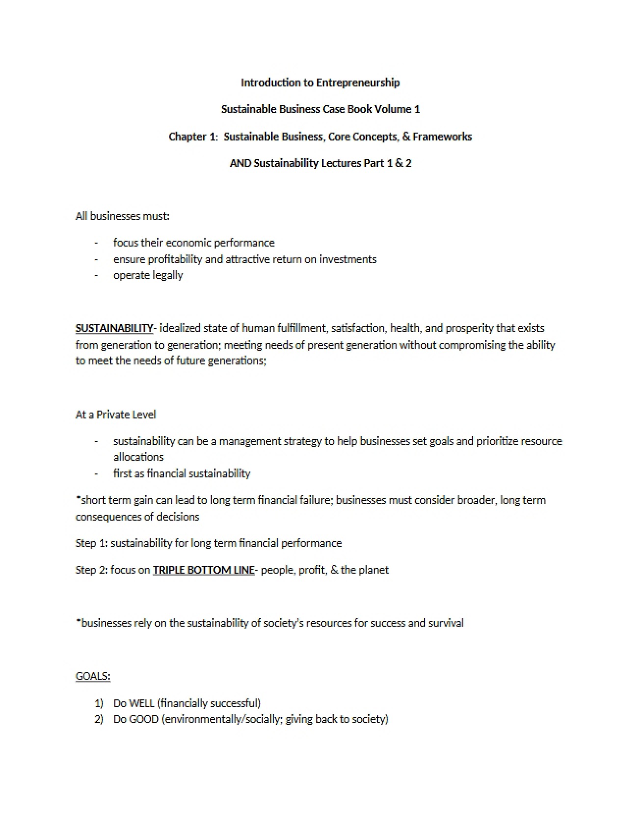 Business Sustainability Chapter 1