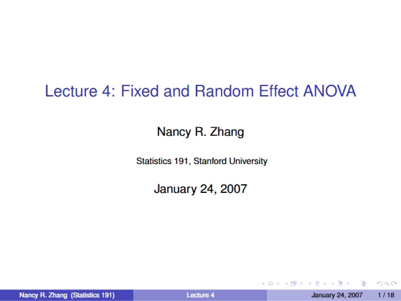 Introduction to Fixed and Random Effect ANOVA