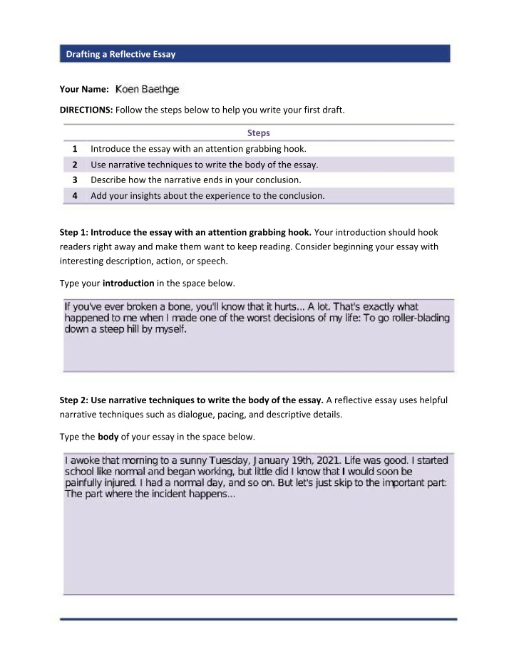 Reflective Essay - How a Roller-Blading Mishap Changed Me