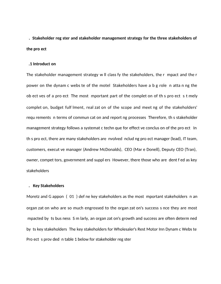 Stakeholder Management Strategy for Project Success
