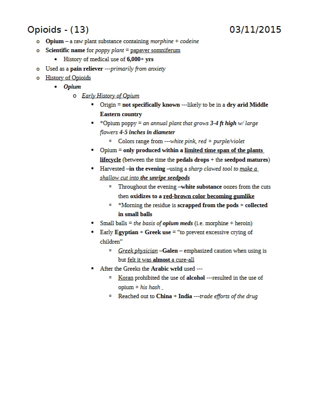 Introduction to Opioids