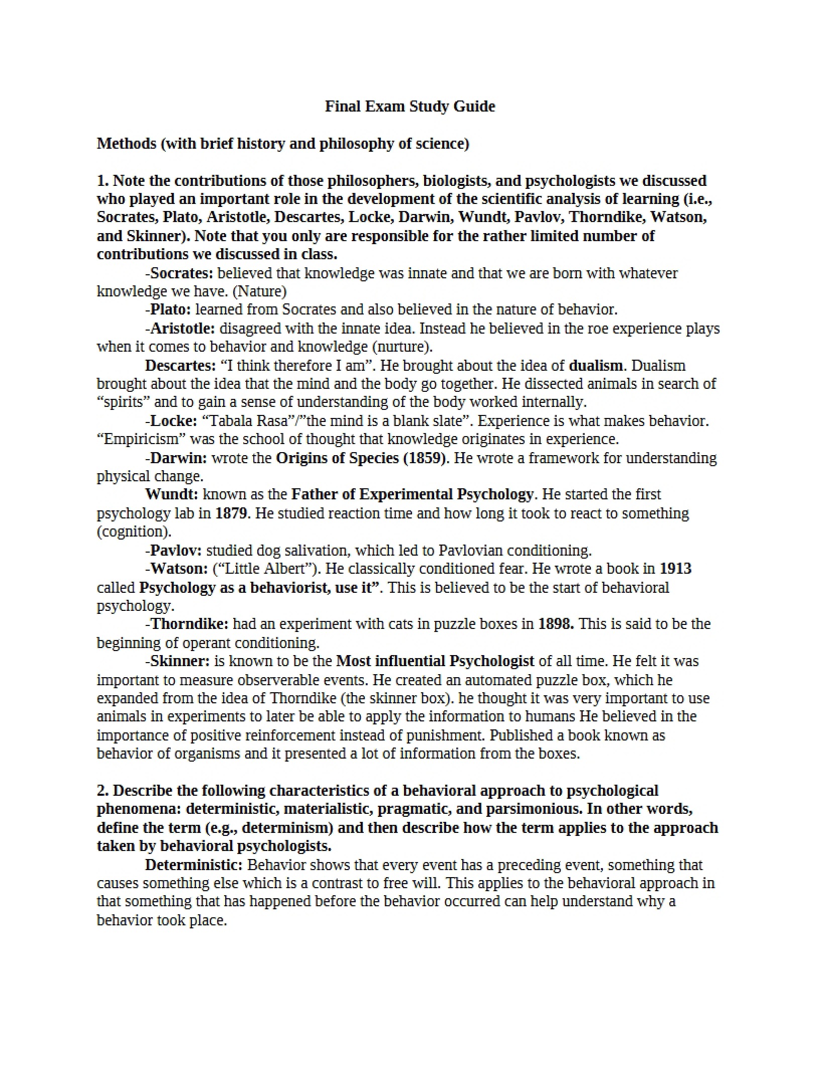 Conditioning Final Exam Guide