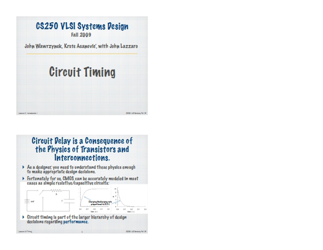 Timing in Circuits