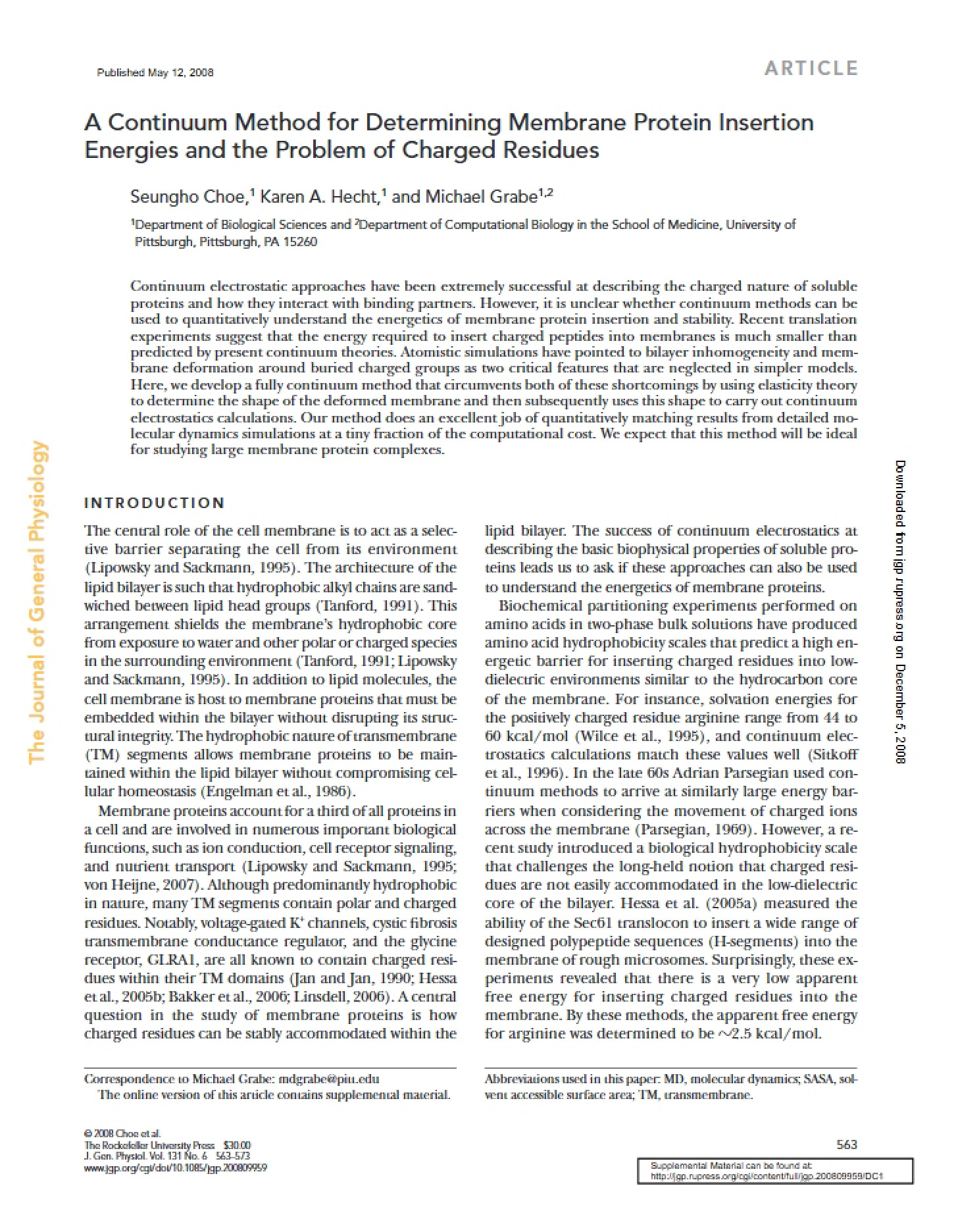 Membrane Protein Insertion Energies Continuum Method