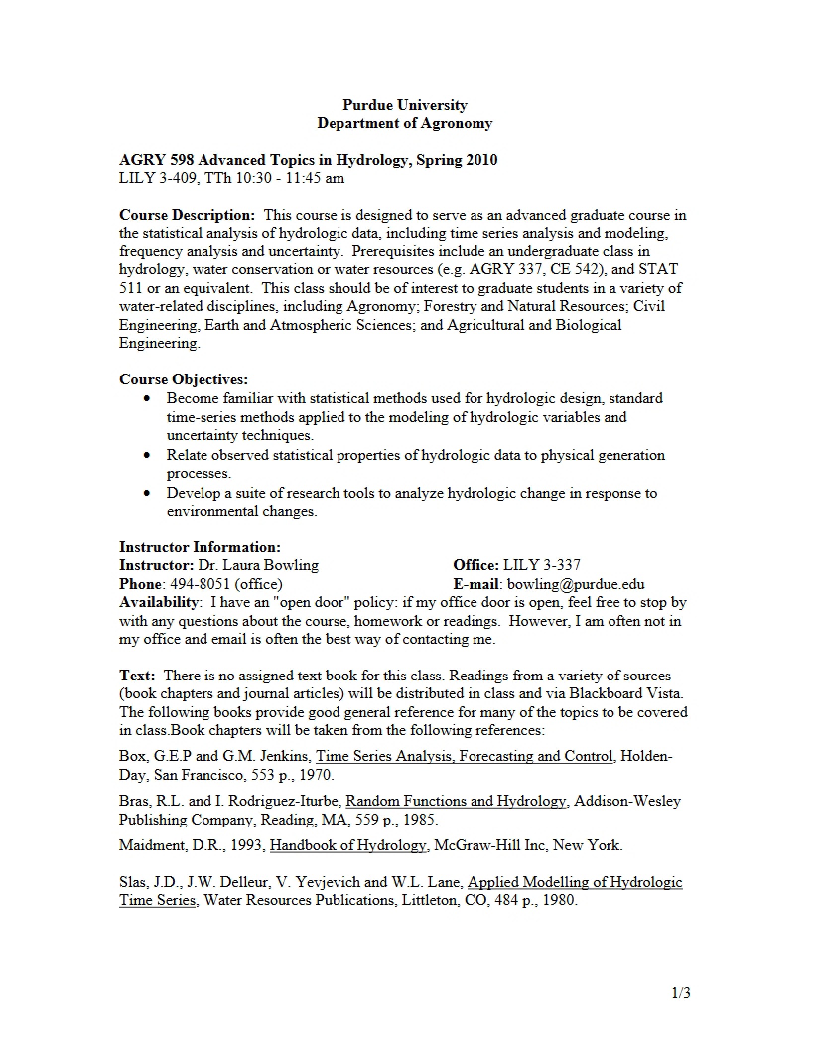 Special Problems Syllabus