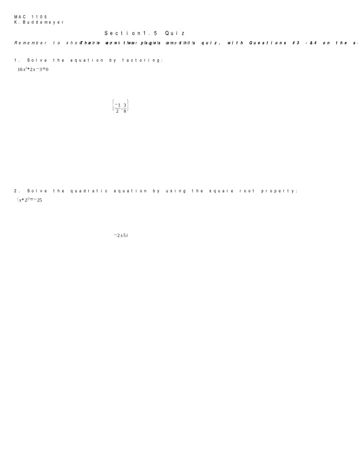 Quiz for Section 1.5
