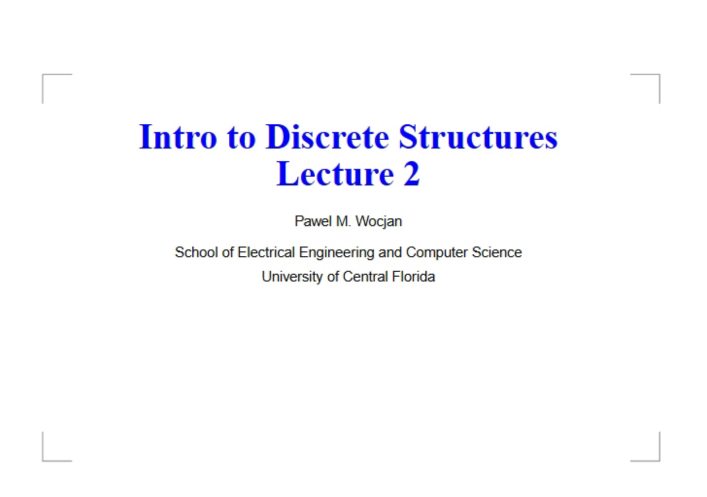 Discrete Structures Introduction
