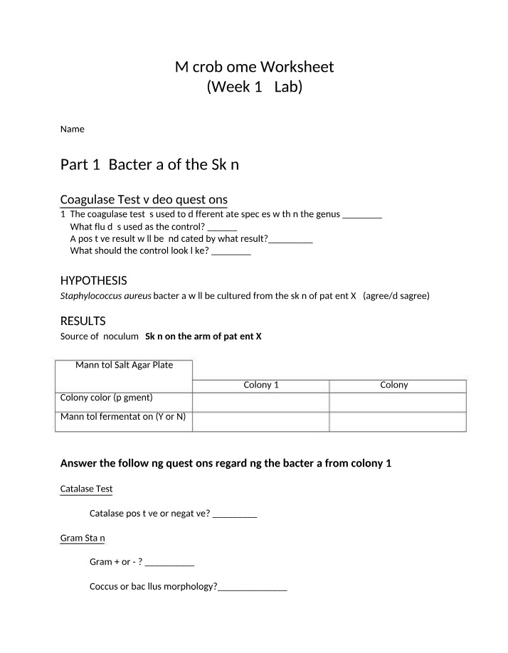 Worksheet for Week 12 Microbiome Lab