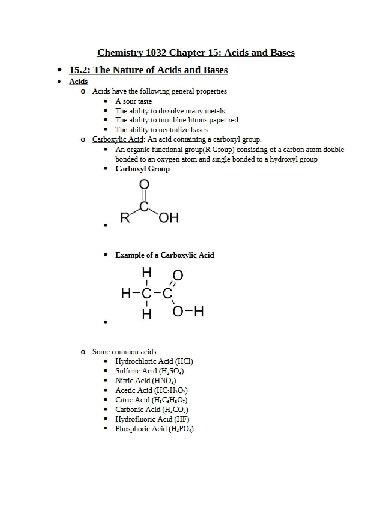 Introduction to Acids and Bases
