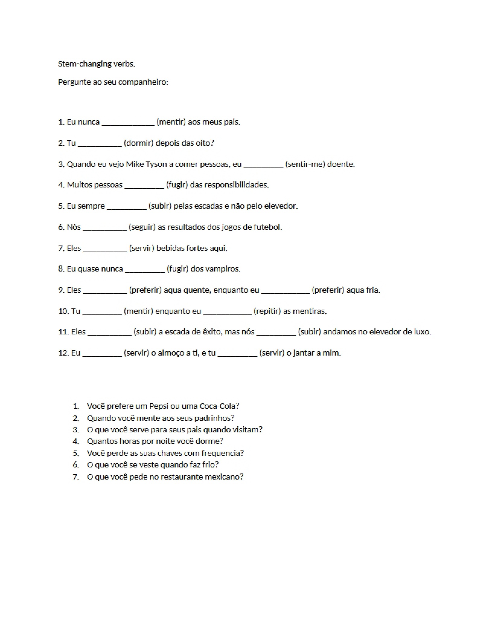 Verbs with Stem Changes (2)