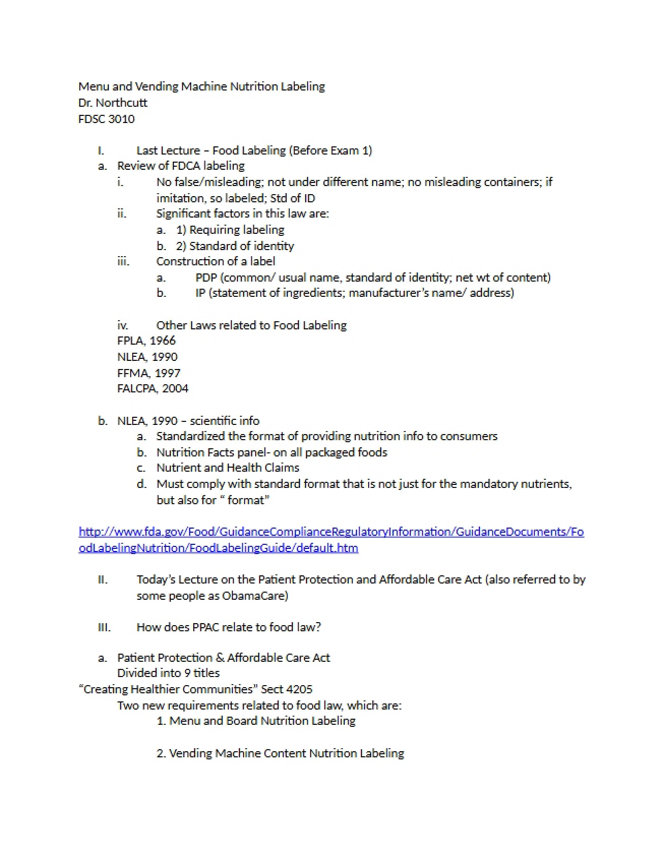 Outline for Lecture Seven