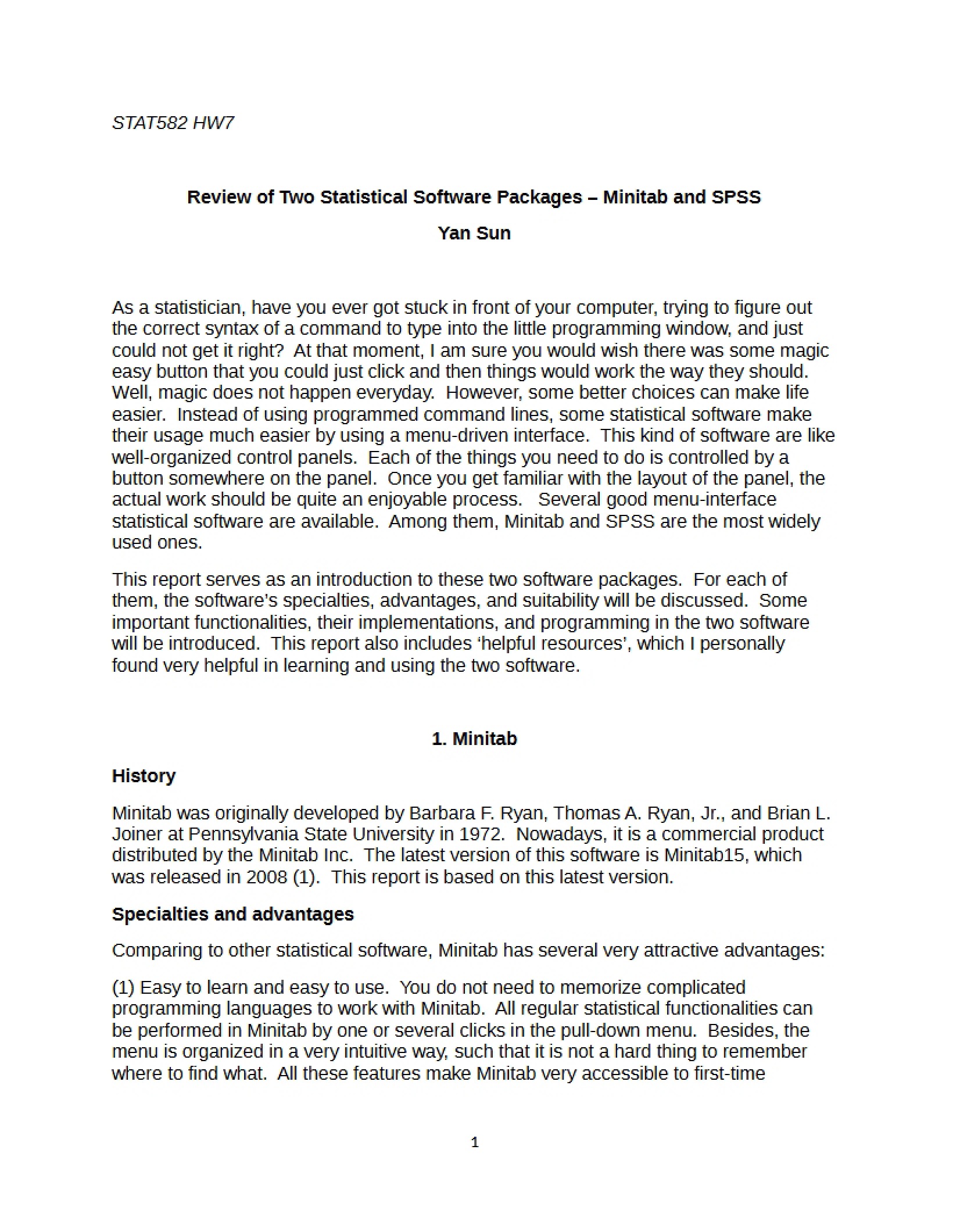 Statistical Software Packages Two Reviews