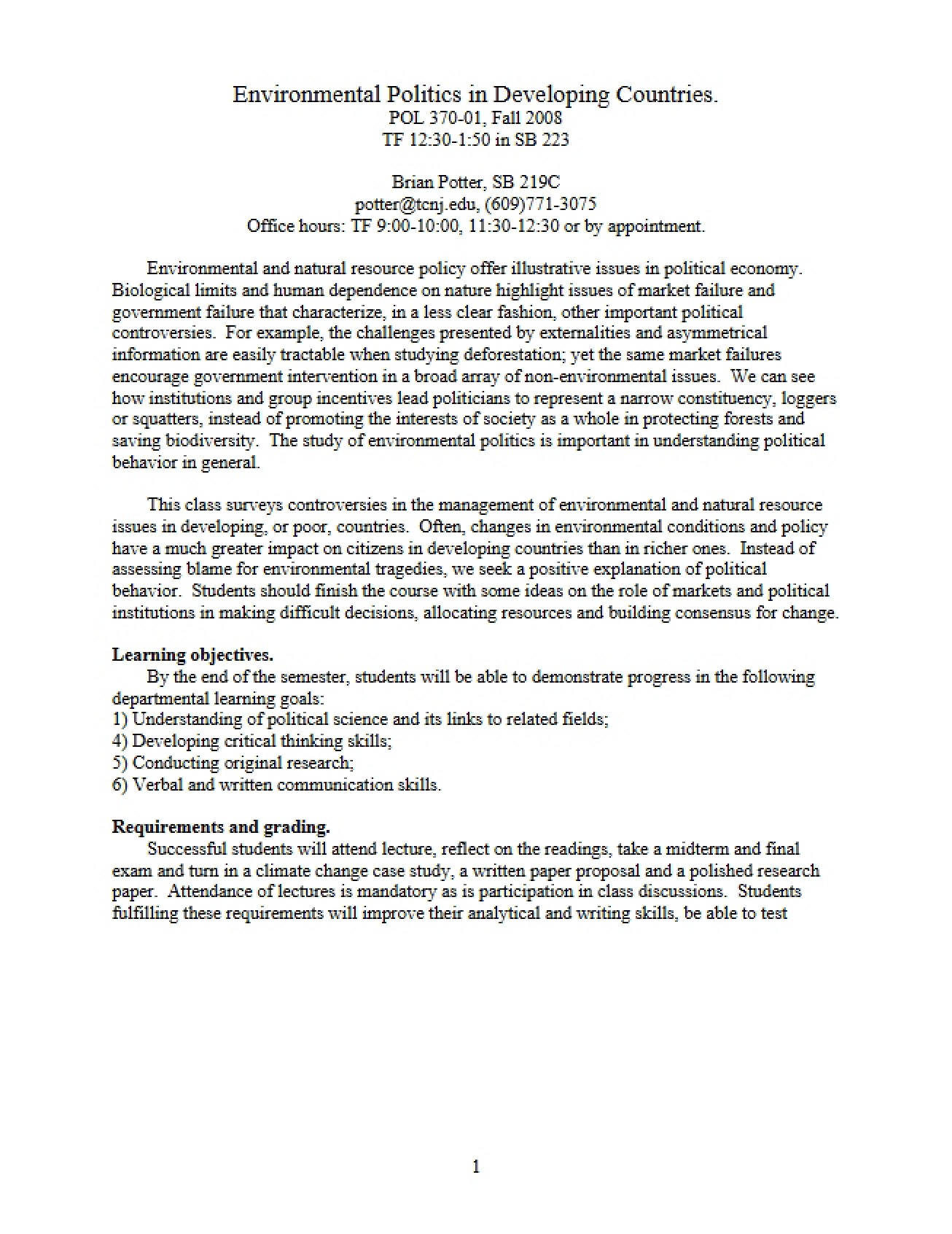 Environmental Politics