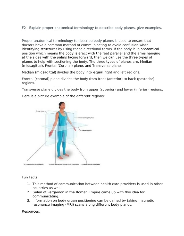 Anatomical Terminology and Body Planes