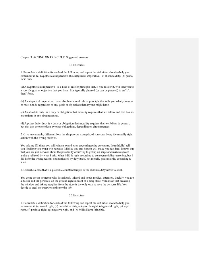 Kant's Ethics - Categorical and Hypothetical