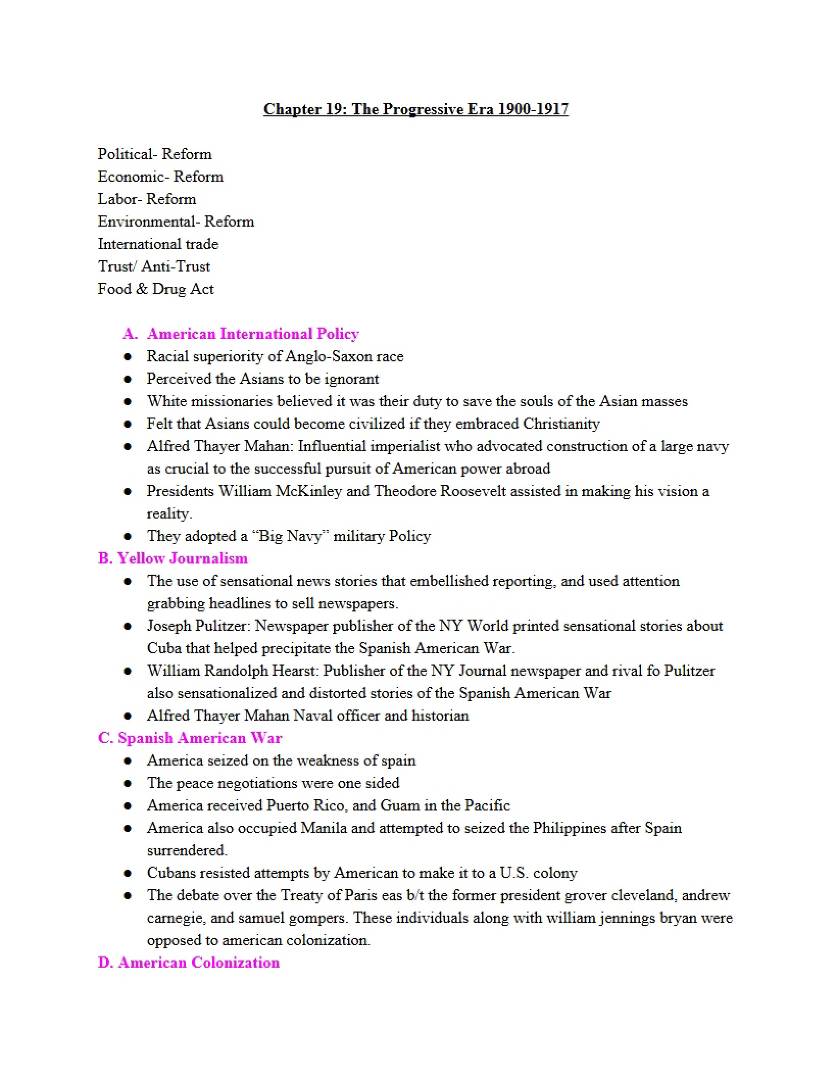 Progressive Era Chapter 19