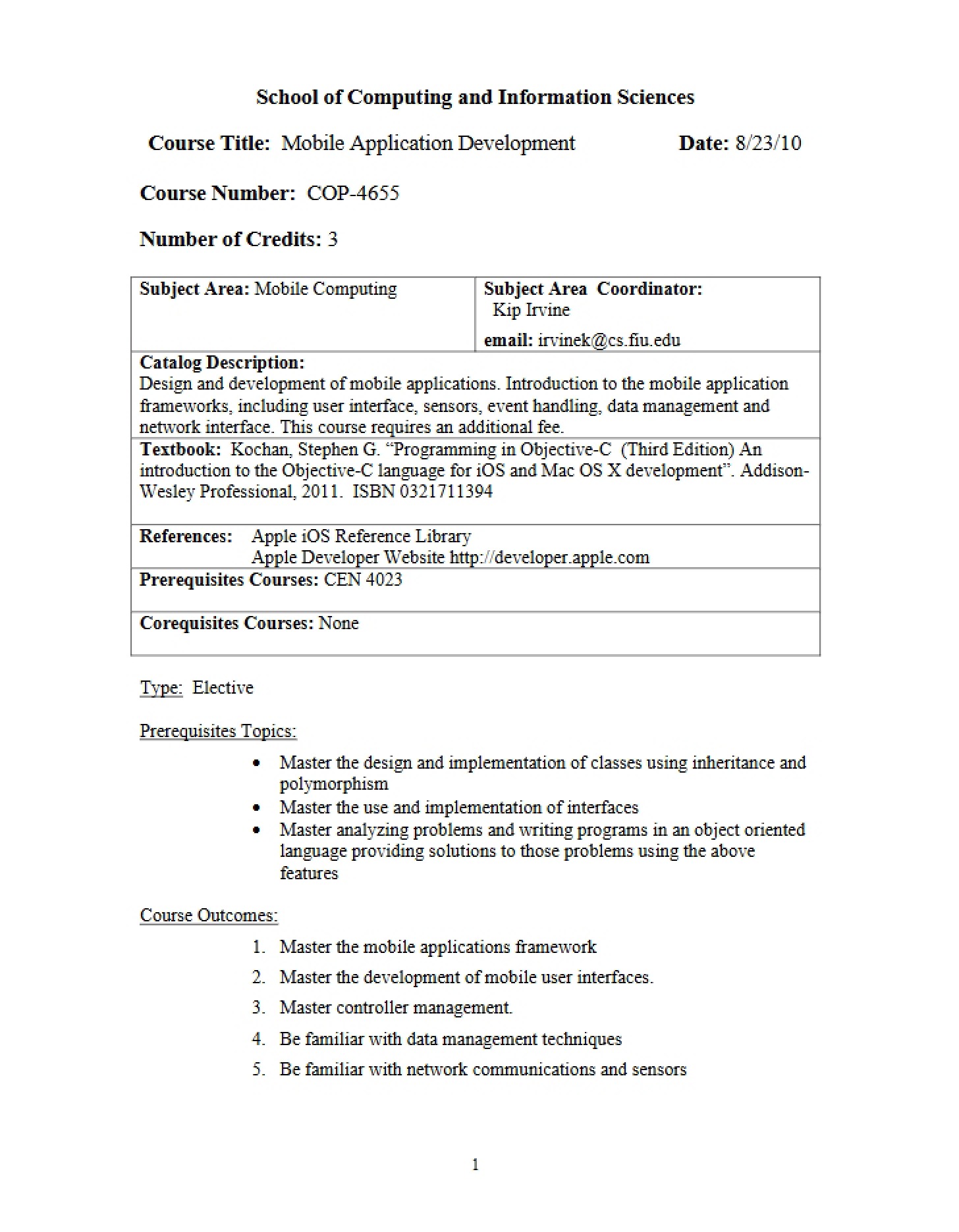 Required Syllabus