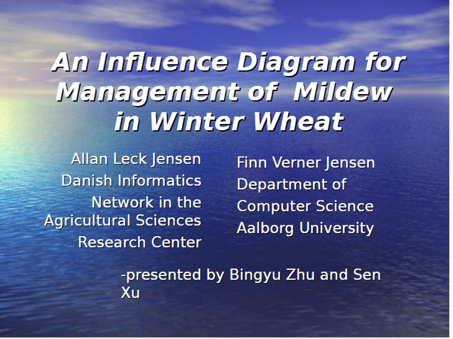 Management of Mildew in Winter Wheat Influence Diagram