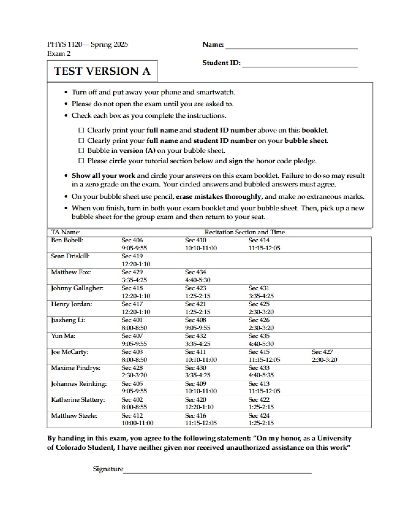 Second Examination