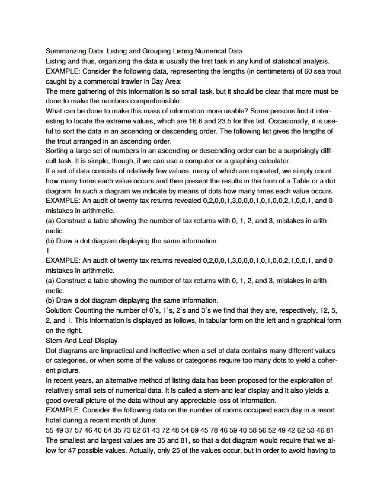 Elementary Statistics Lecture Notes