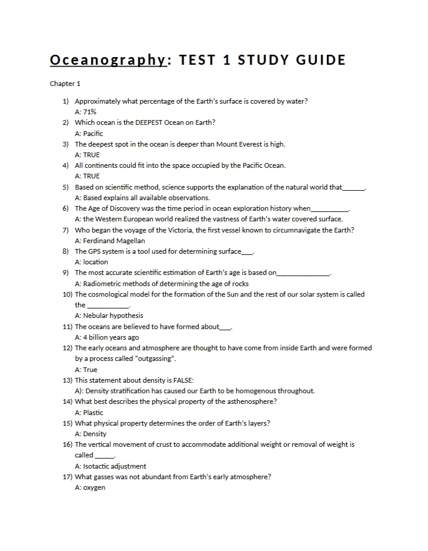 First Test - Elementary Oceanography (3)